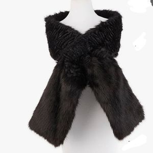 CeLeste Bibhu Faux Fox Fur Boa Scarf New W/ Tags Black